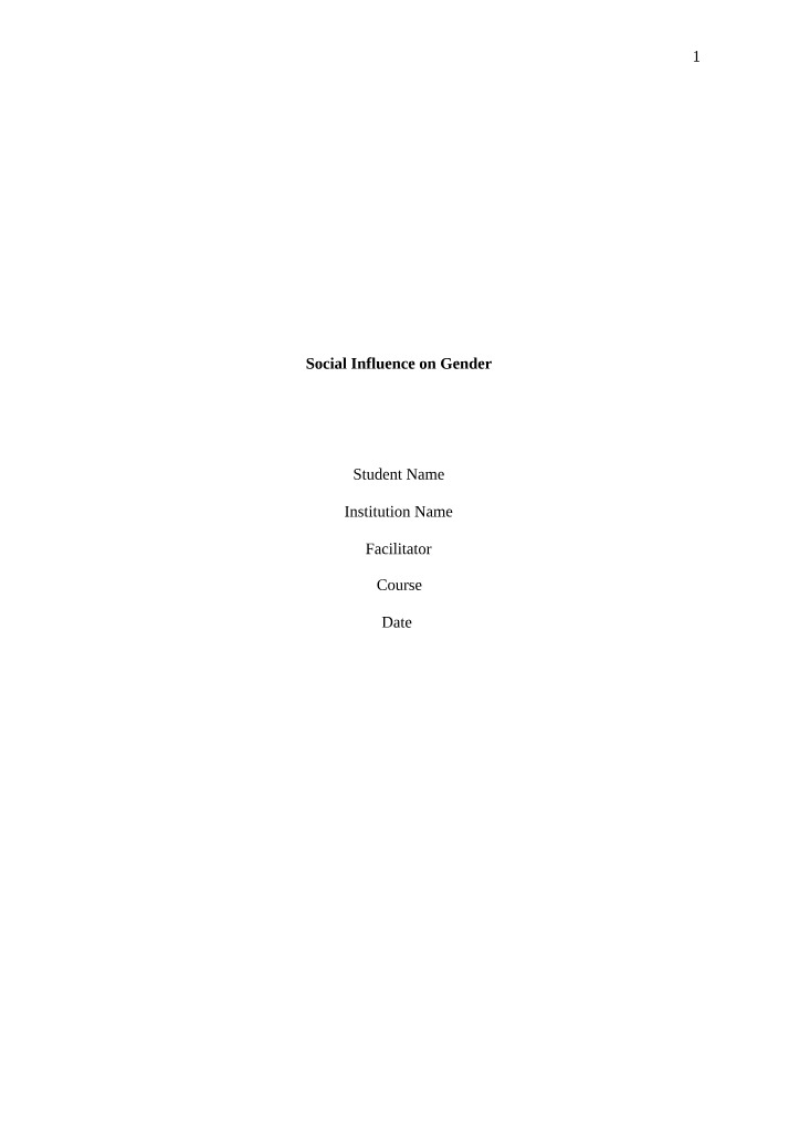 Gender and Social Influence