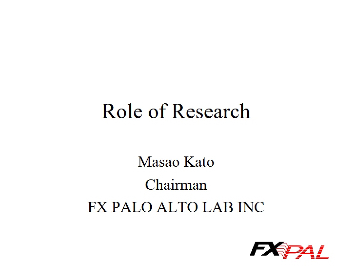 Research Role