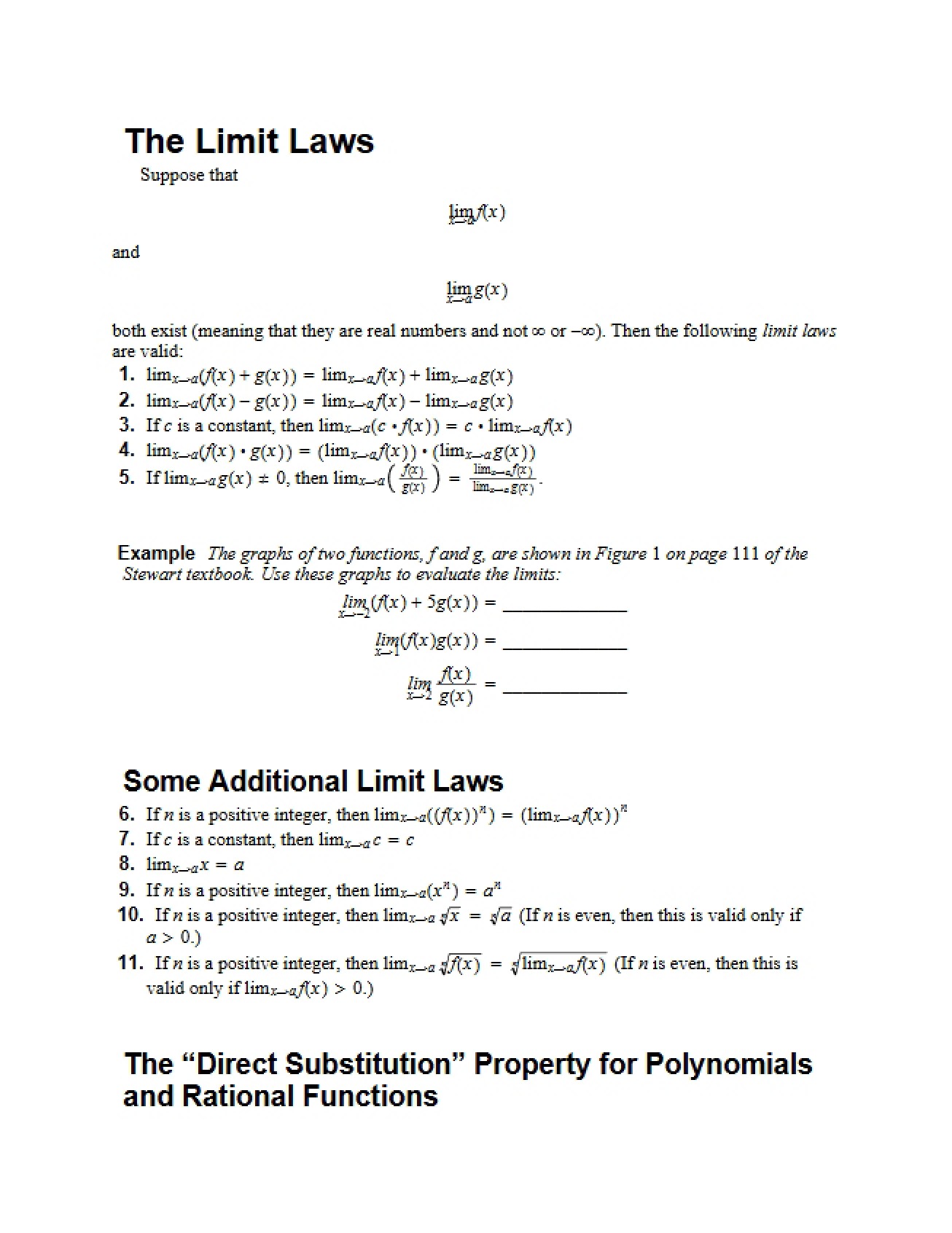 Rules Governing Limits