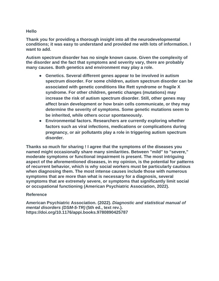 Week 3 Discussion Response for SOCW 6090