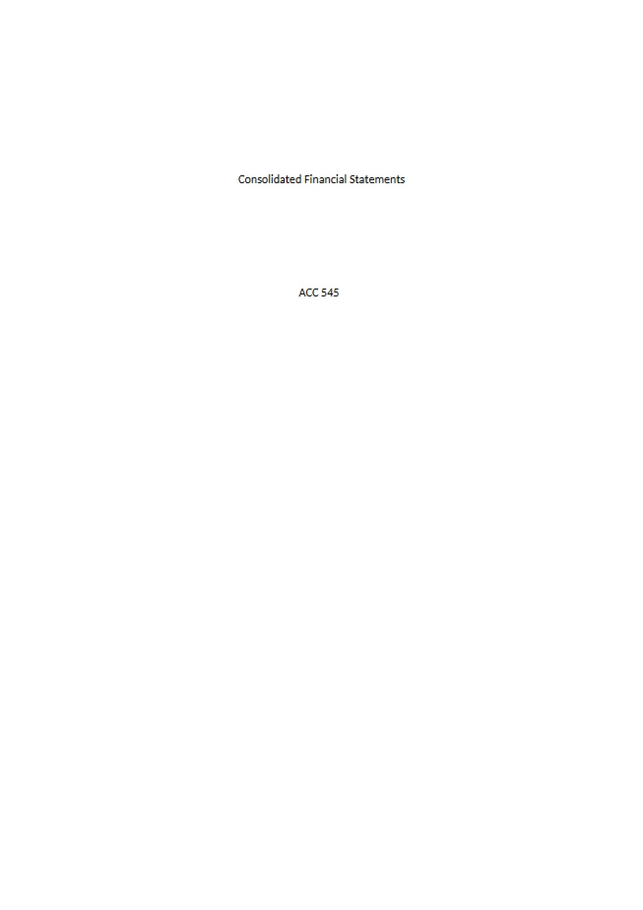 Financial Statements (Consolidated)