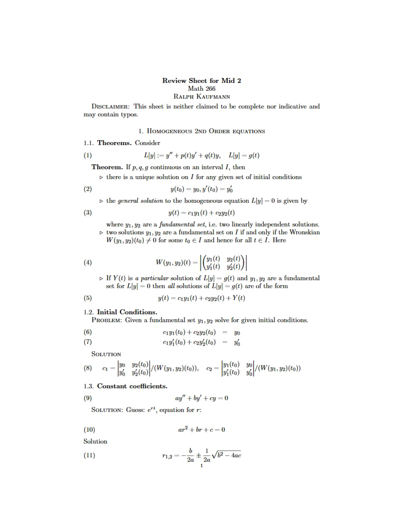 Midterm Two Review Sheet