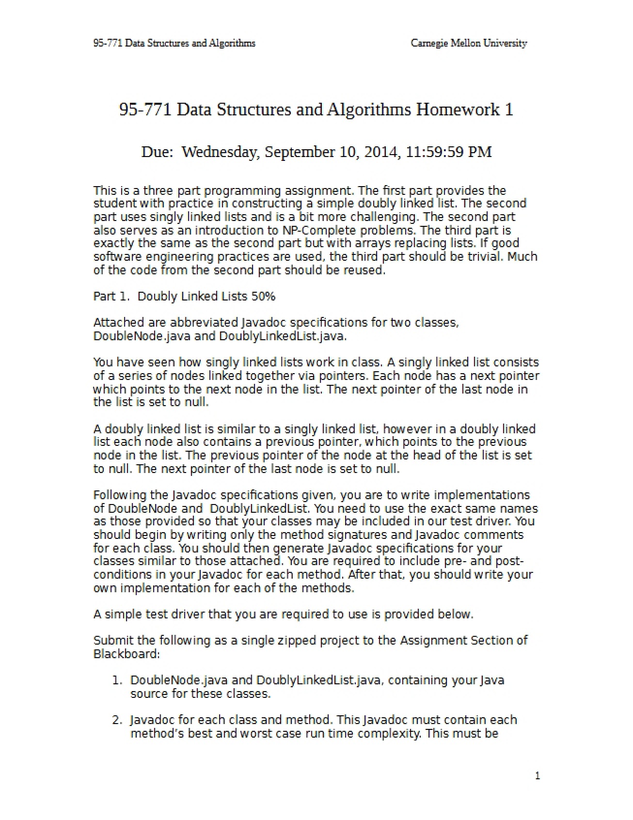 Homework Assignment One