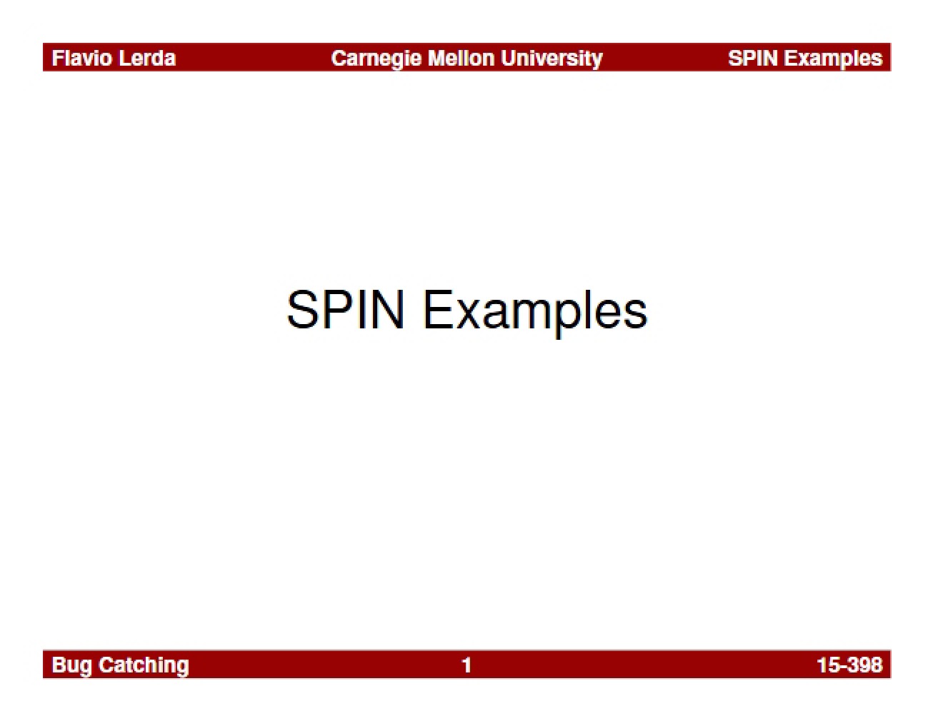 Examples using SPIN