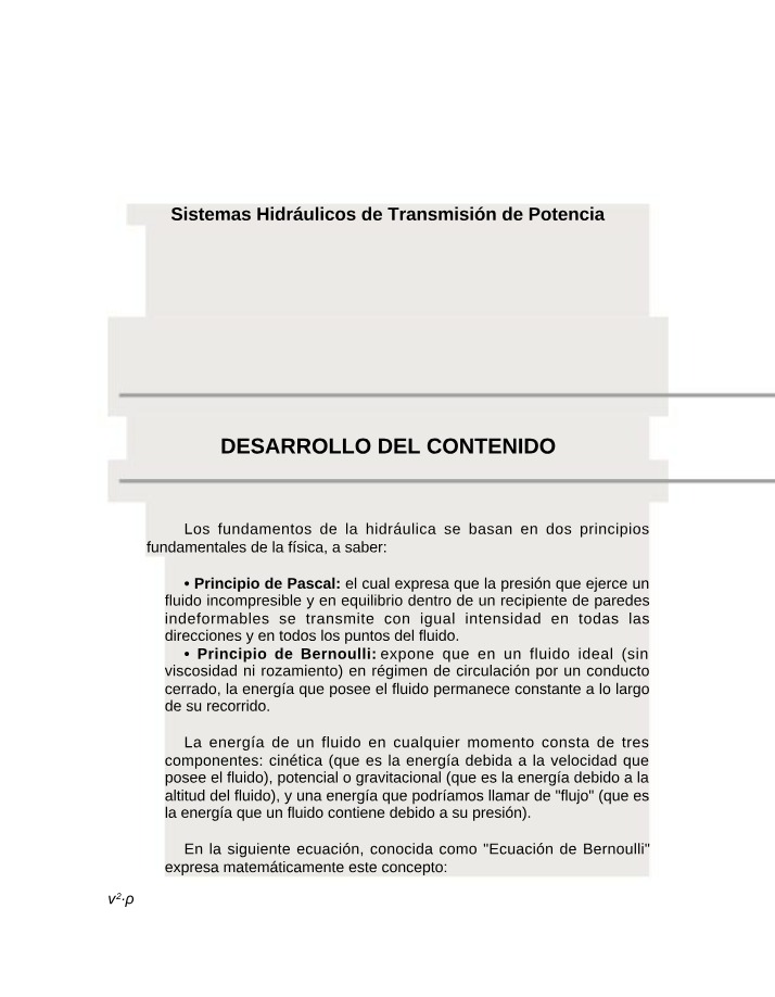 Fundamentos de sistemas hidráulicos de transmisión de potencia
