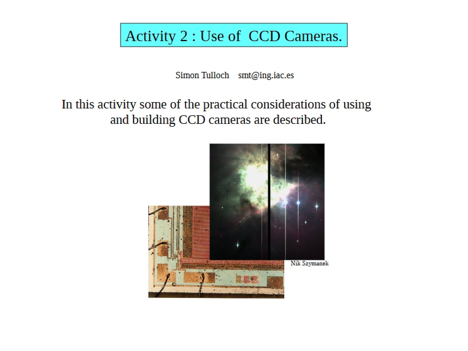 CCD Camera Usage Guide