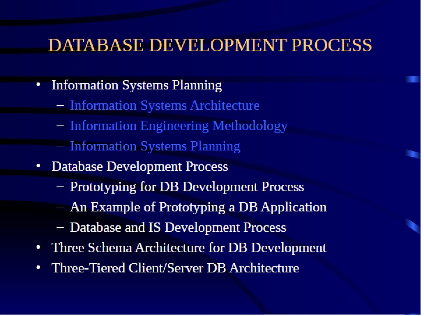 Process of Developing Databases