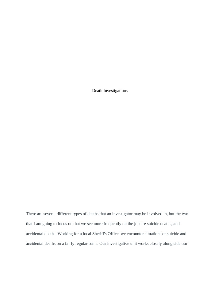 2 Types of Death Investigation - Unit 7 Assignment 14