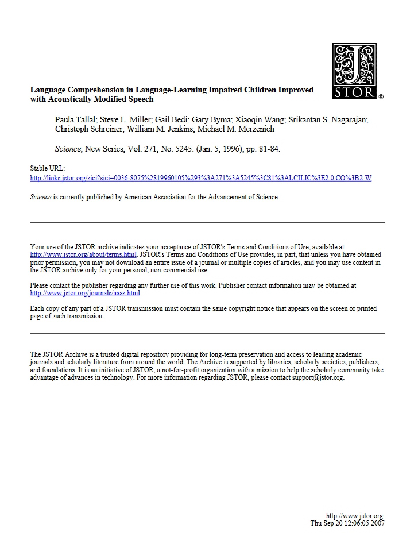 Comprehension of Language
