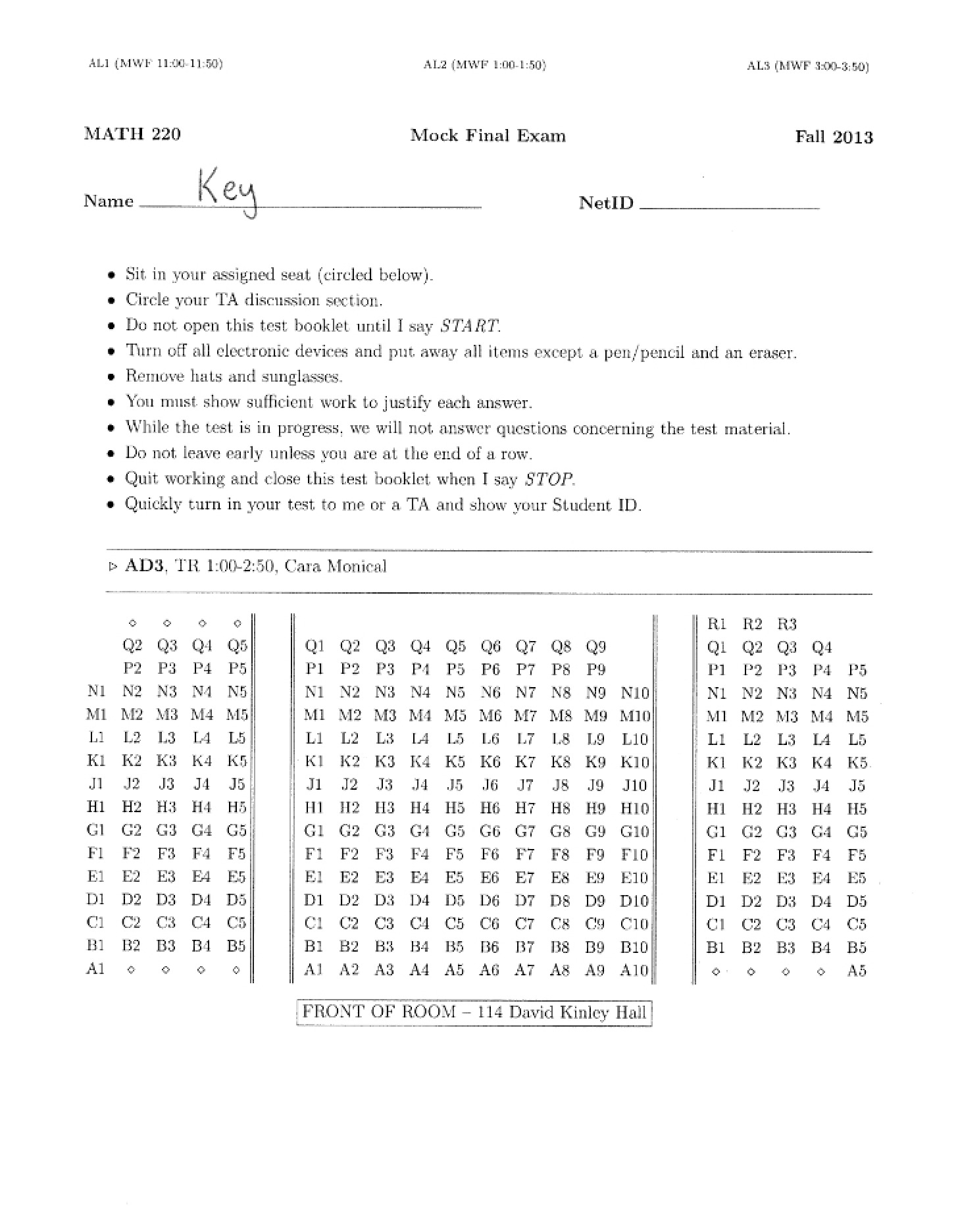Answers Mock Final