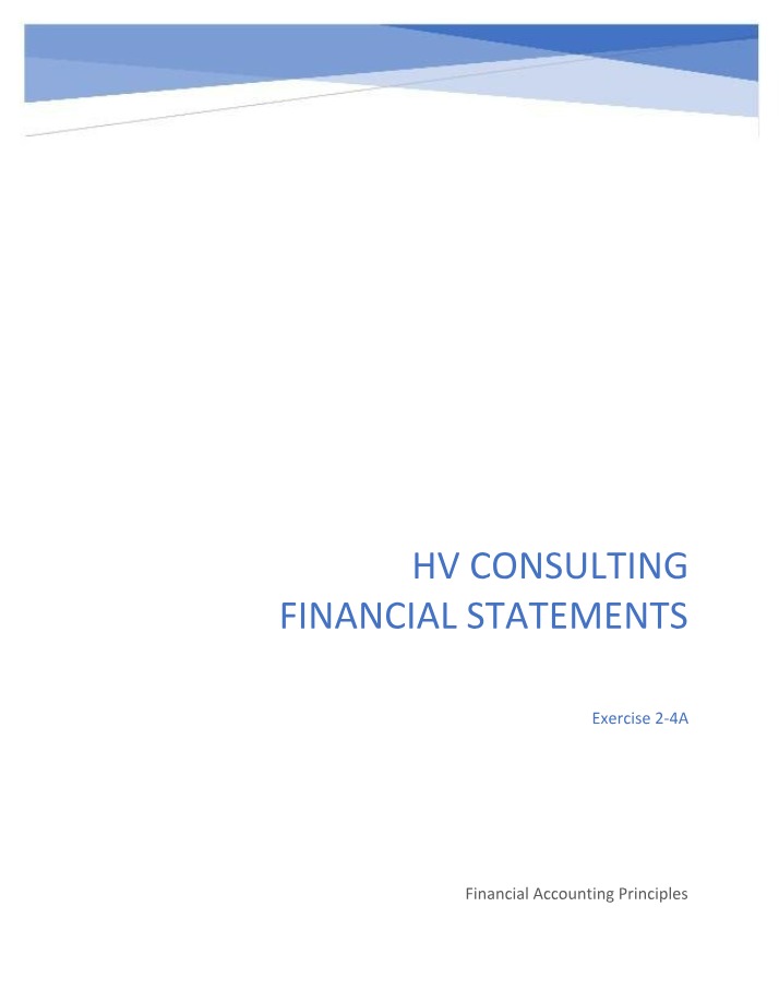 HV Consulting - Financial Statements and Owner's Equity