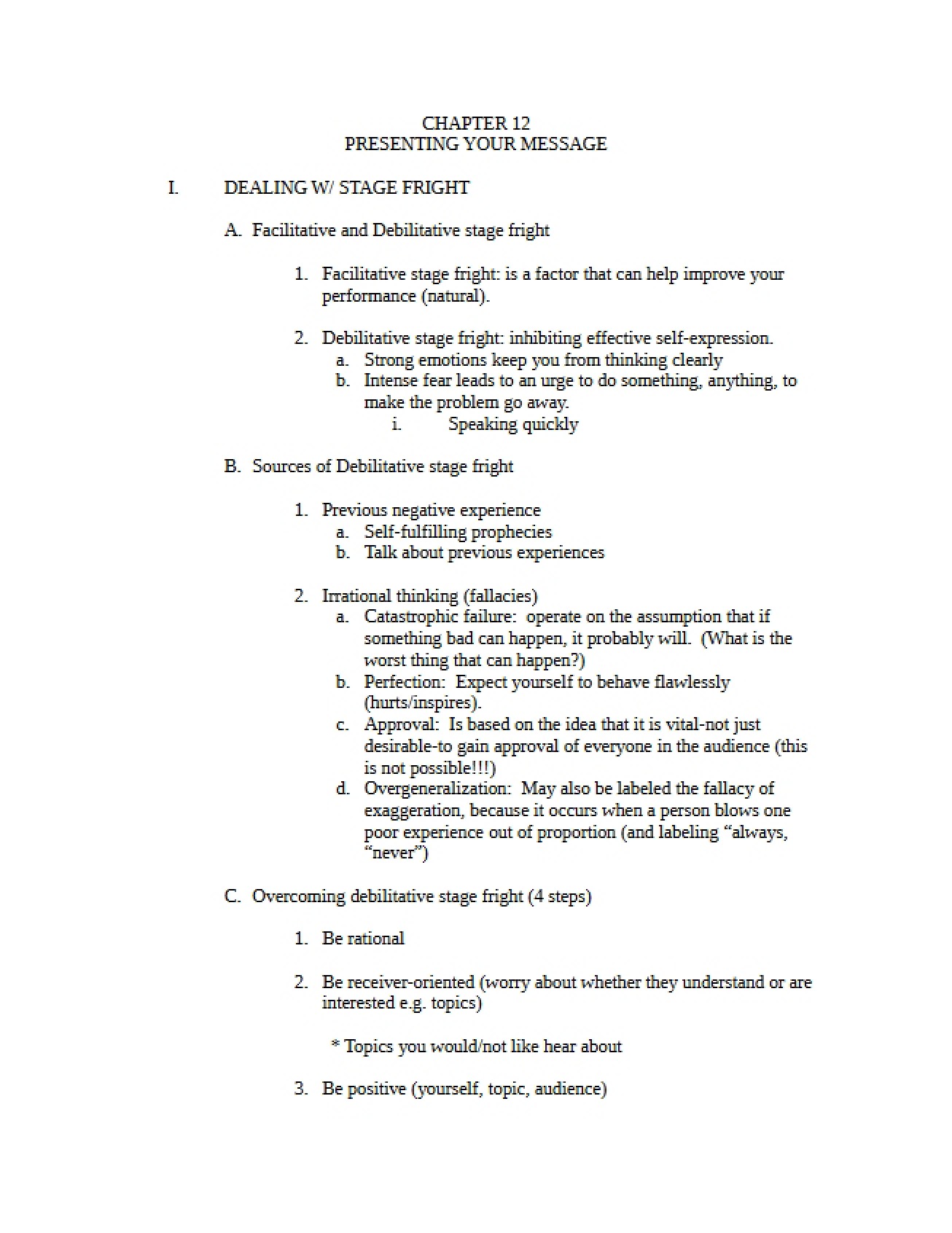 Message Presentation (Chapter 12)