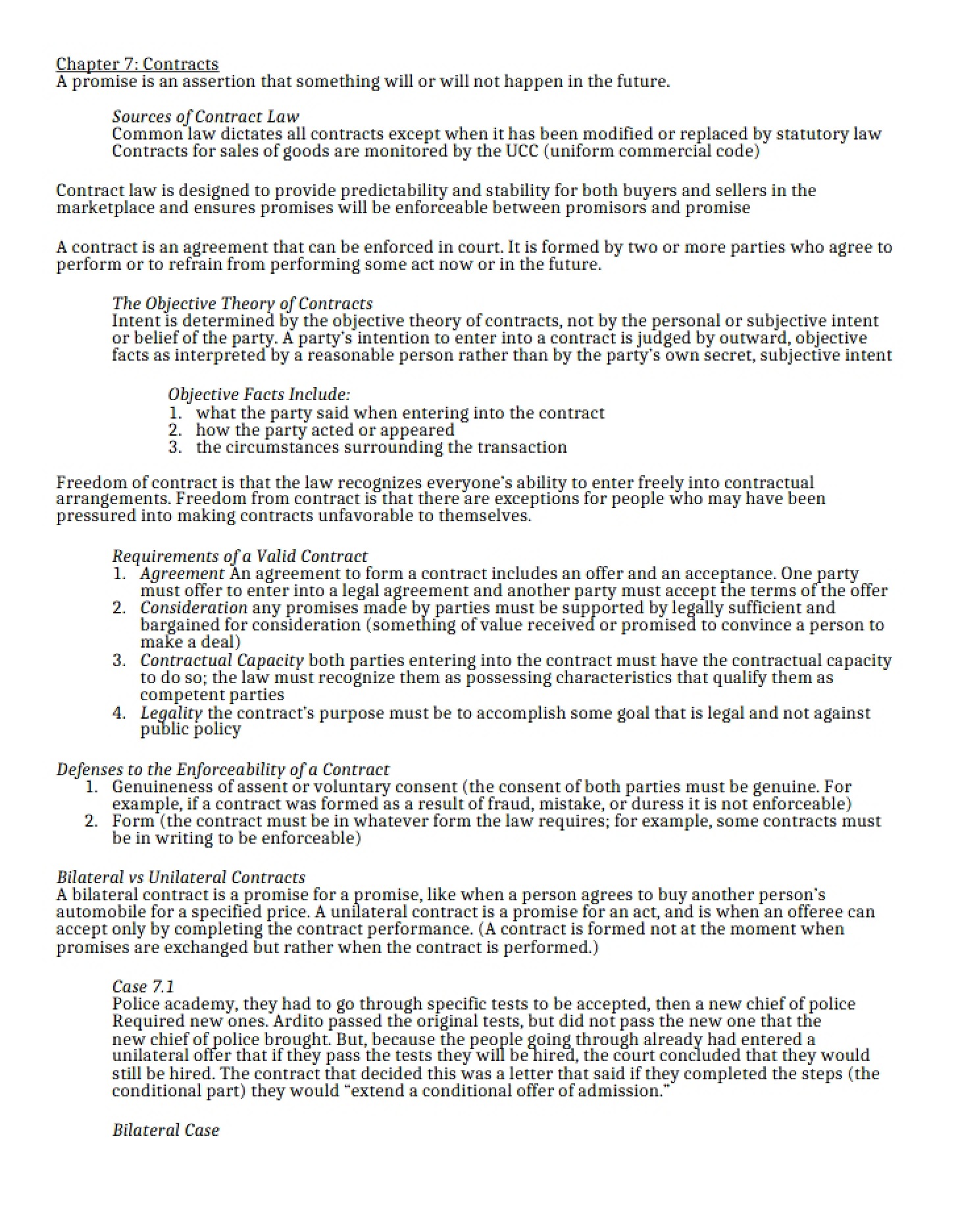 Contracts Chapter 7