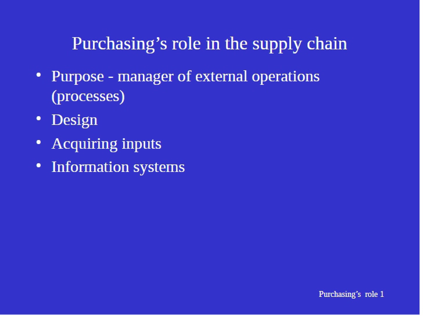 Role of Purchasing in Supply Chains