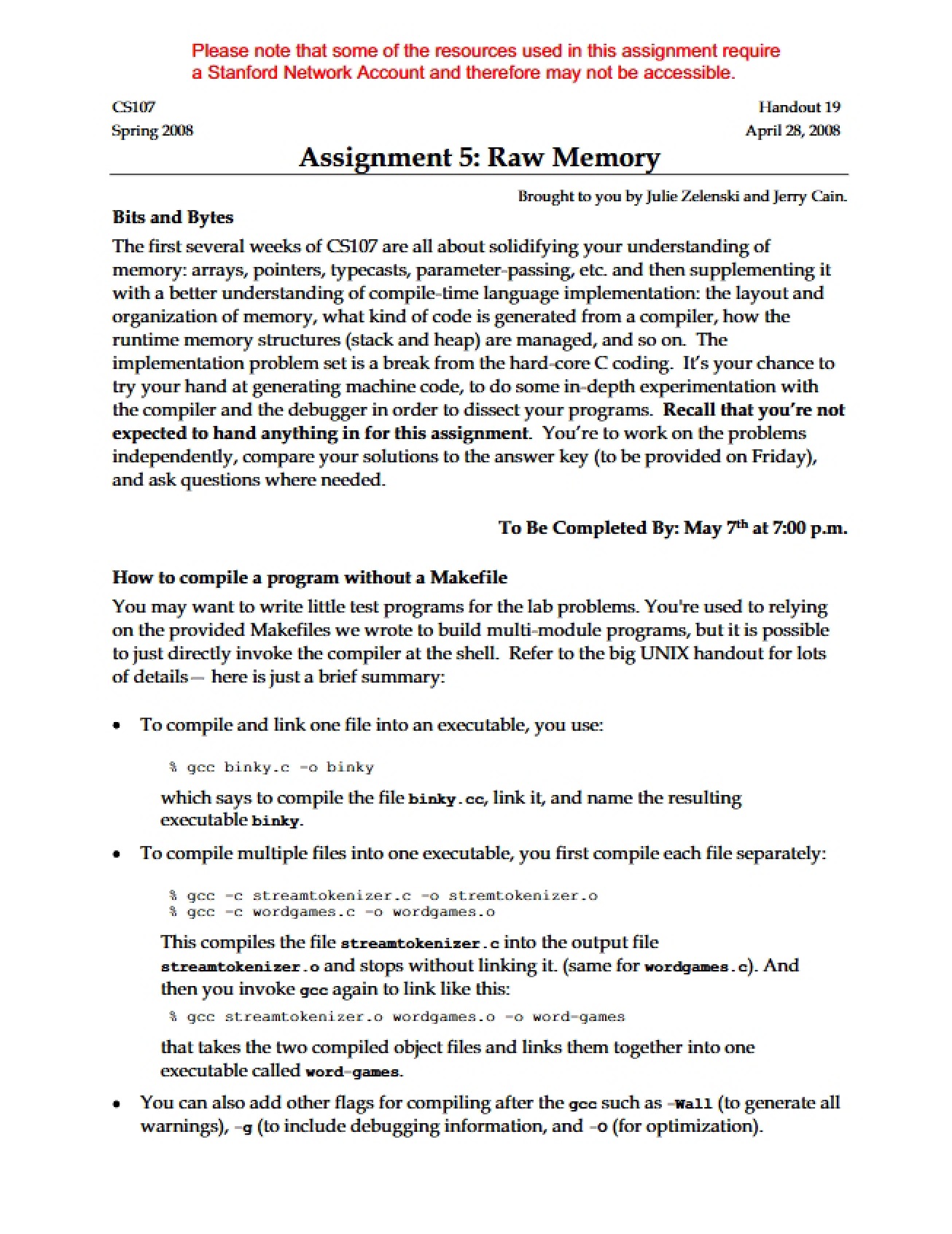 Assignment on Raw Memory