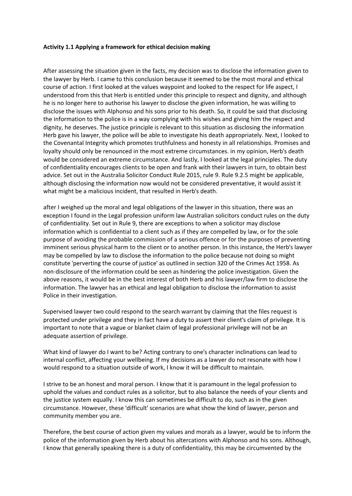 Notes on Ethics and Professional Responsibility