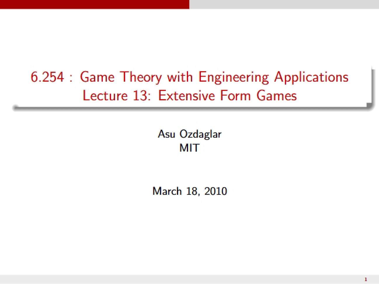 Games in Extensive Form