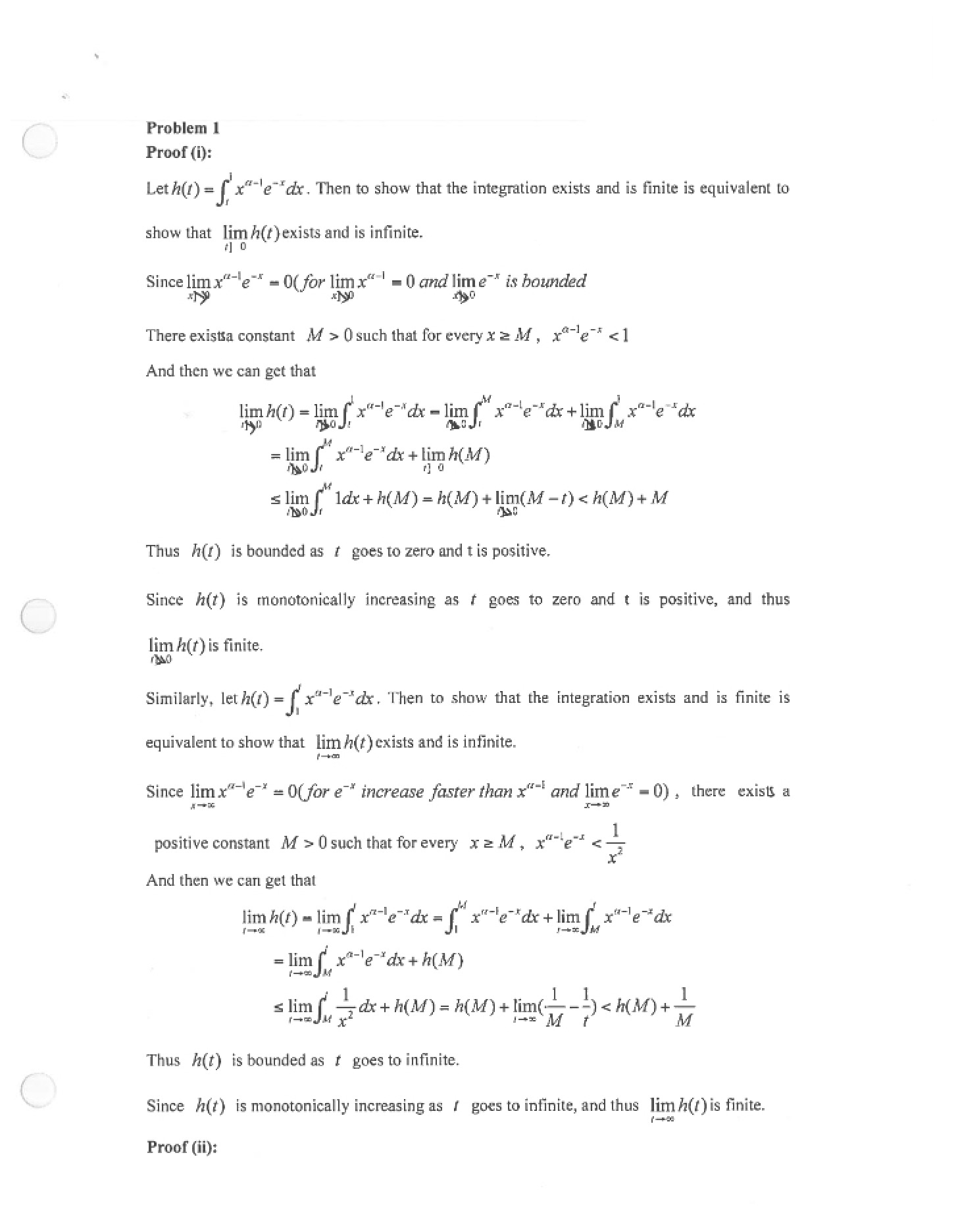 Solution to Homework Four