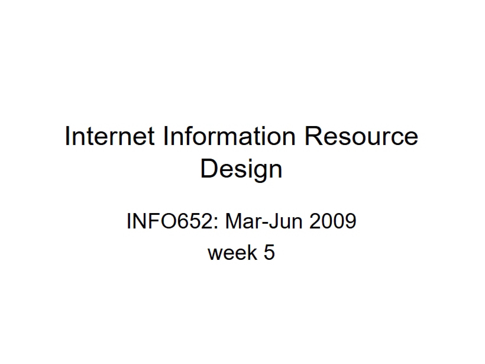 Slides for Week Five