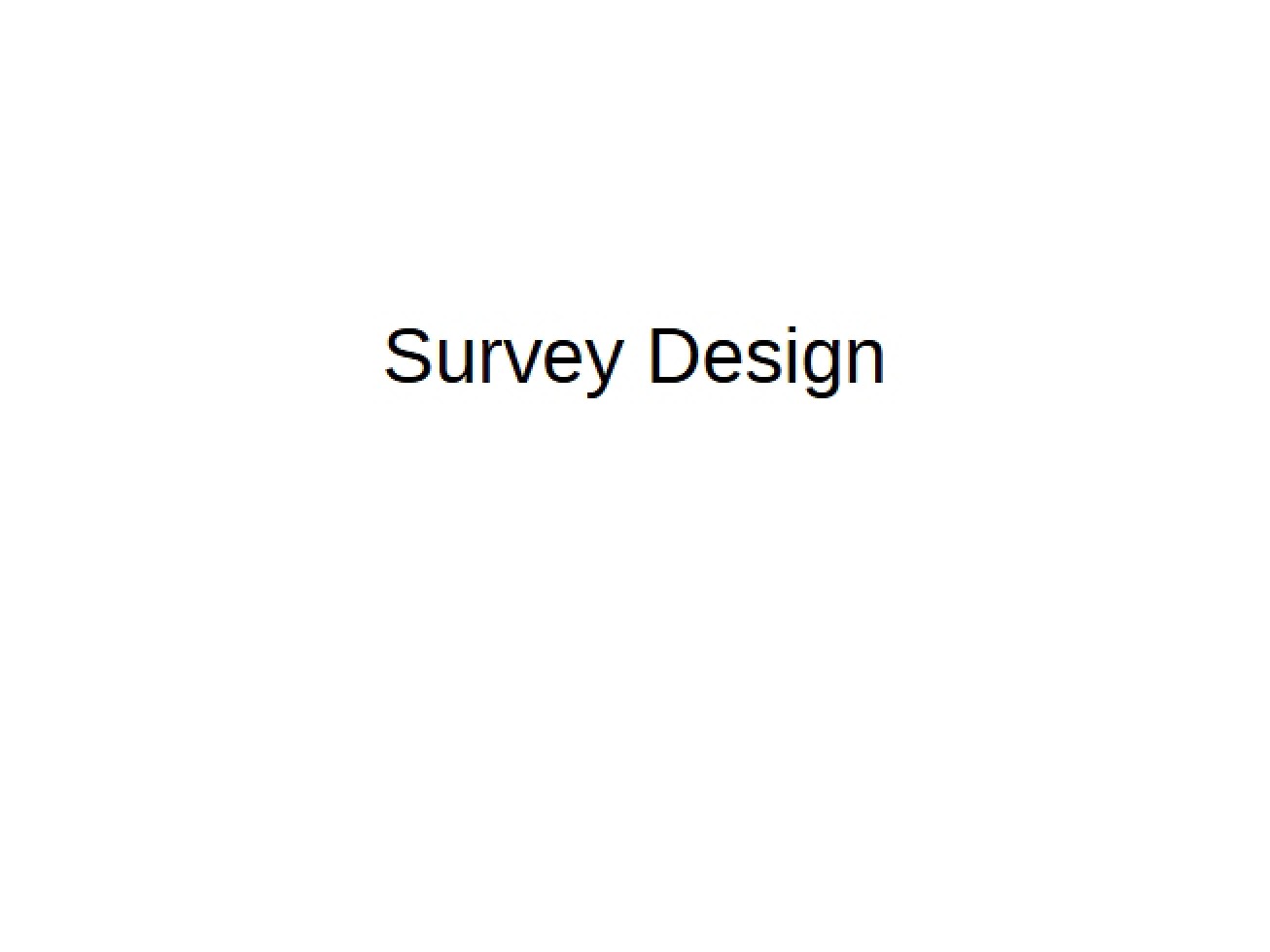 Design of Surveys