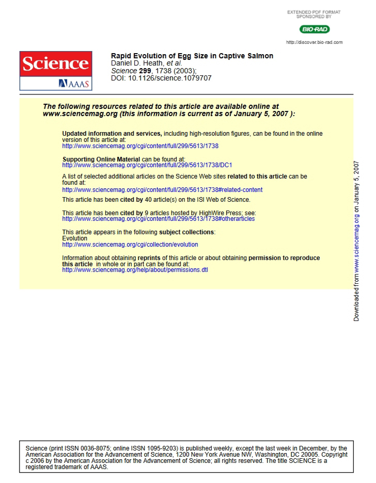 Captive Salmon Rapid Egg Size Evolution