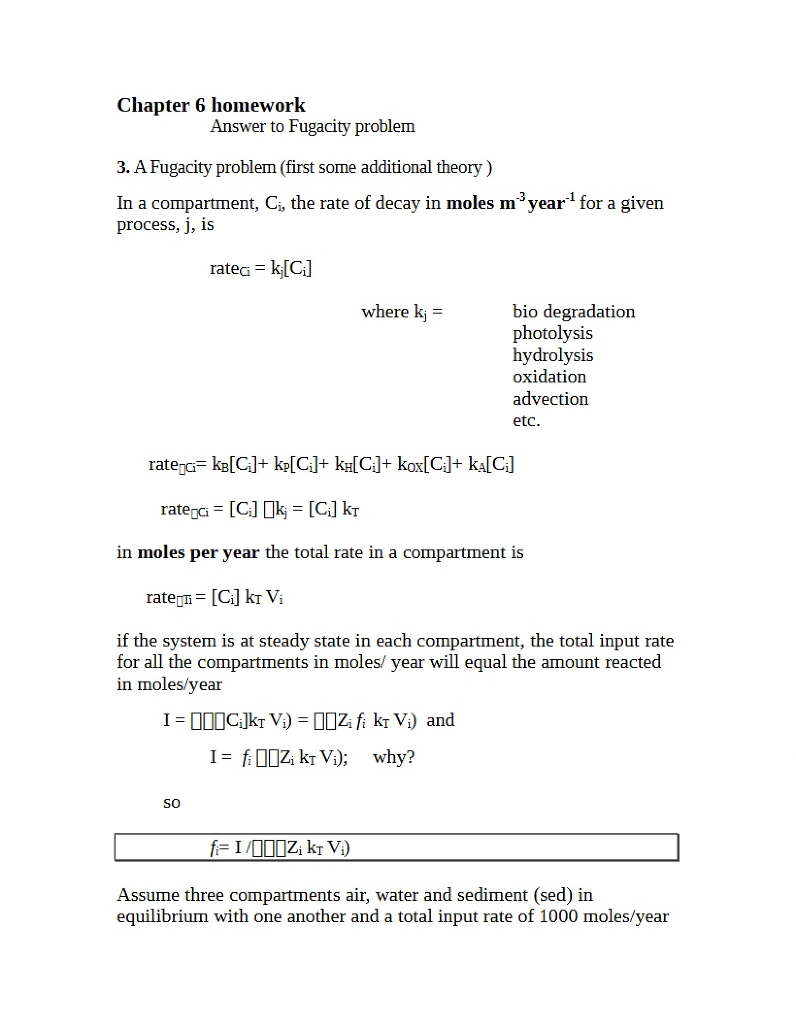 Homework for Chapter 6 (ENVR 725)