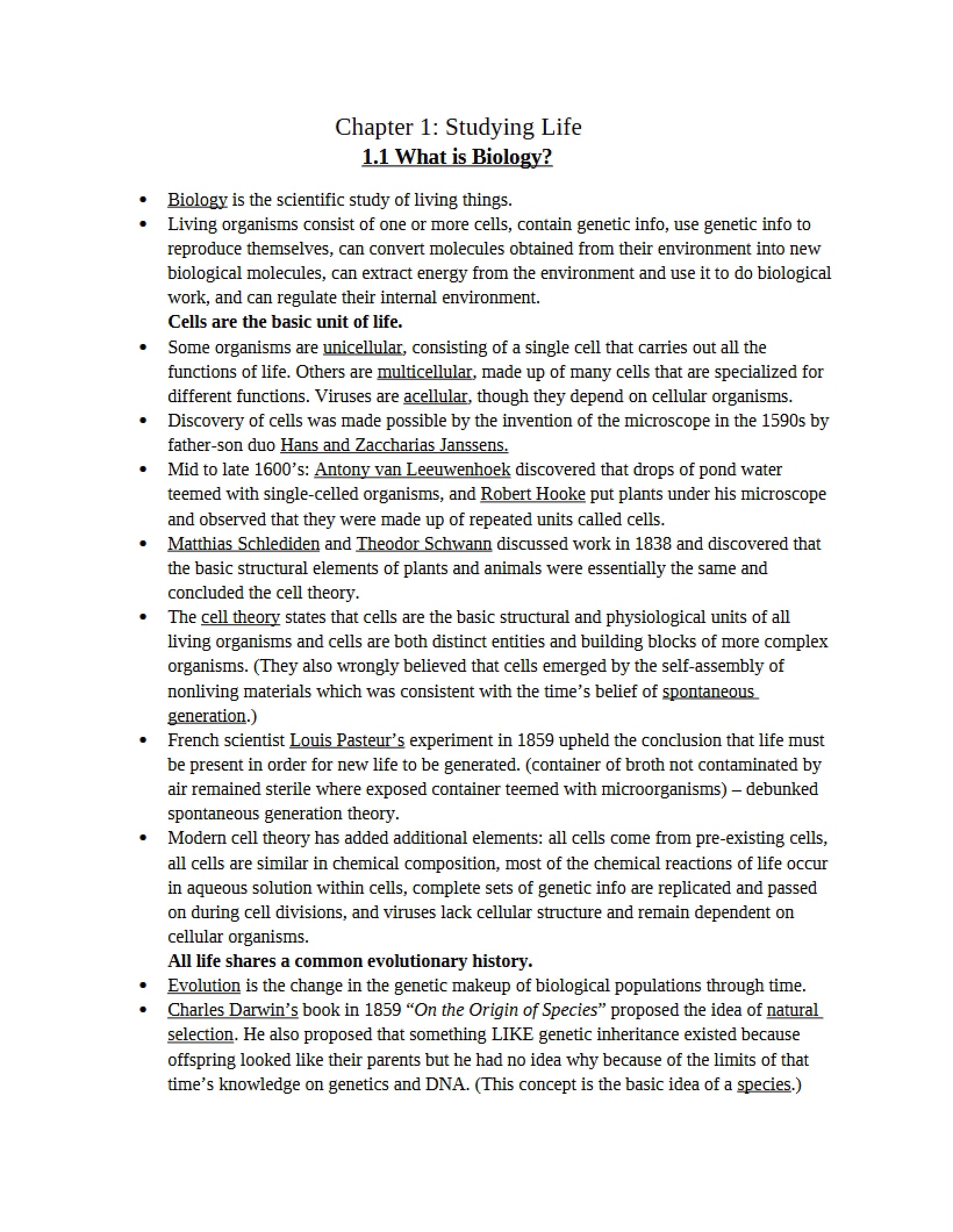 Studying Life Chapter 1