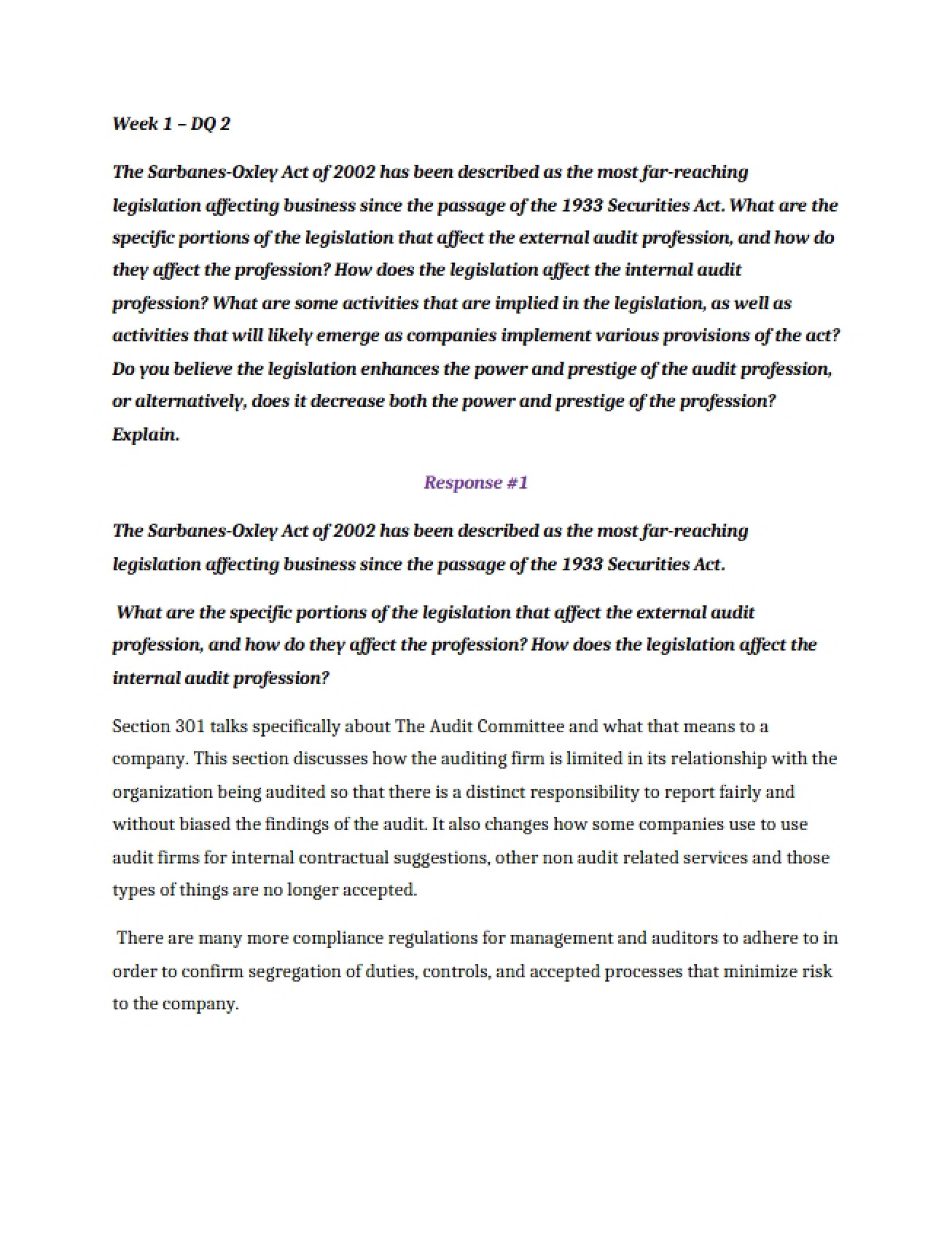 Professional Auditing Essay