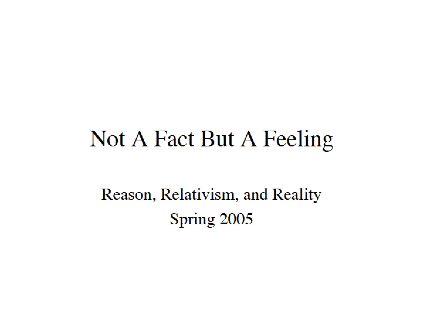 Reason within Reality and Relativism