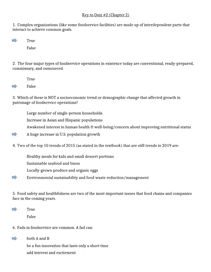 Quiz #2 Answer Key - Chapter 2