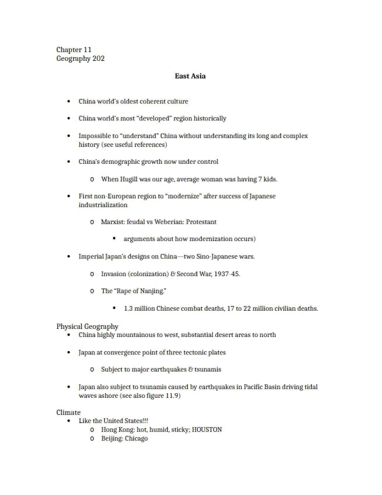 Notes on the Eleventh Chapter of Geography 202