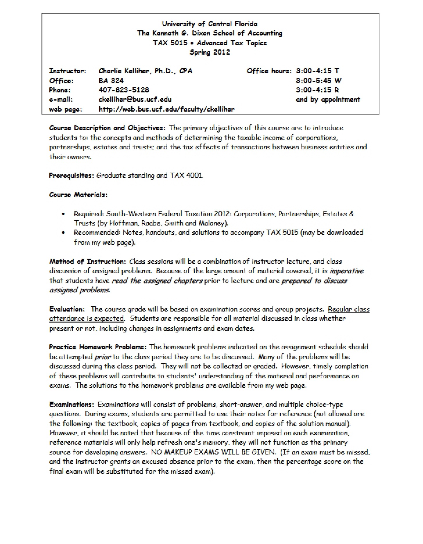 Course Syllabus