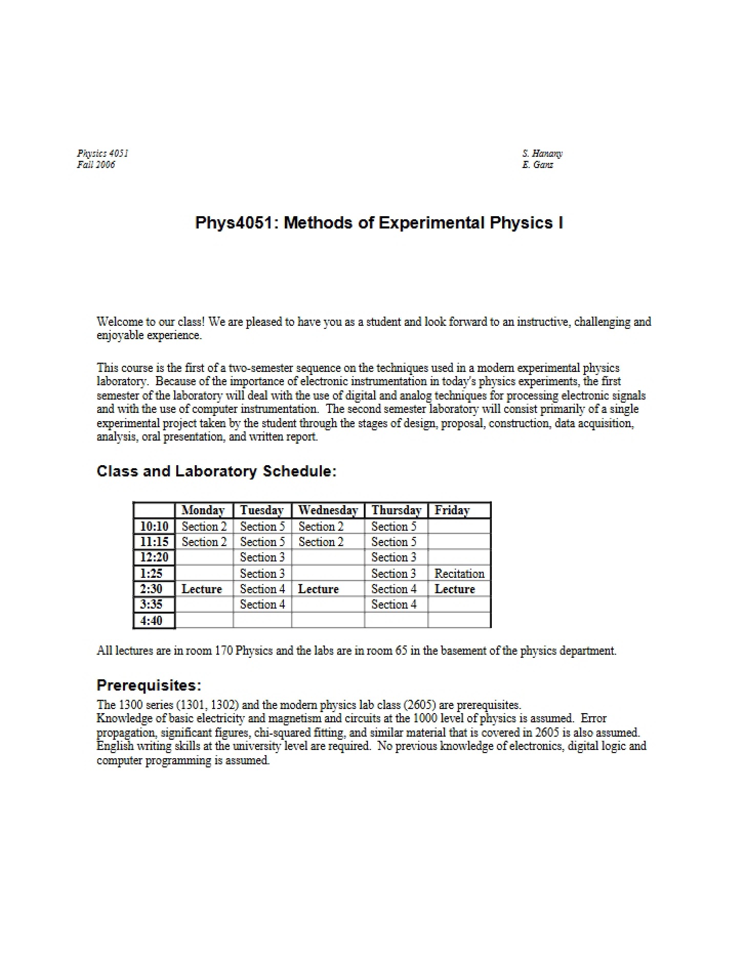 Course Regulations