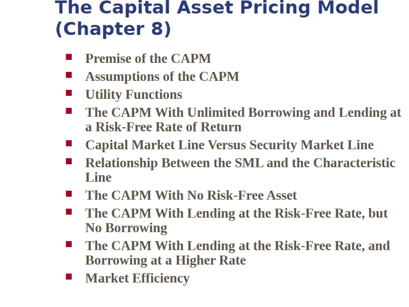 CAPM Capital Asset Pricing Model
