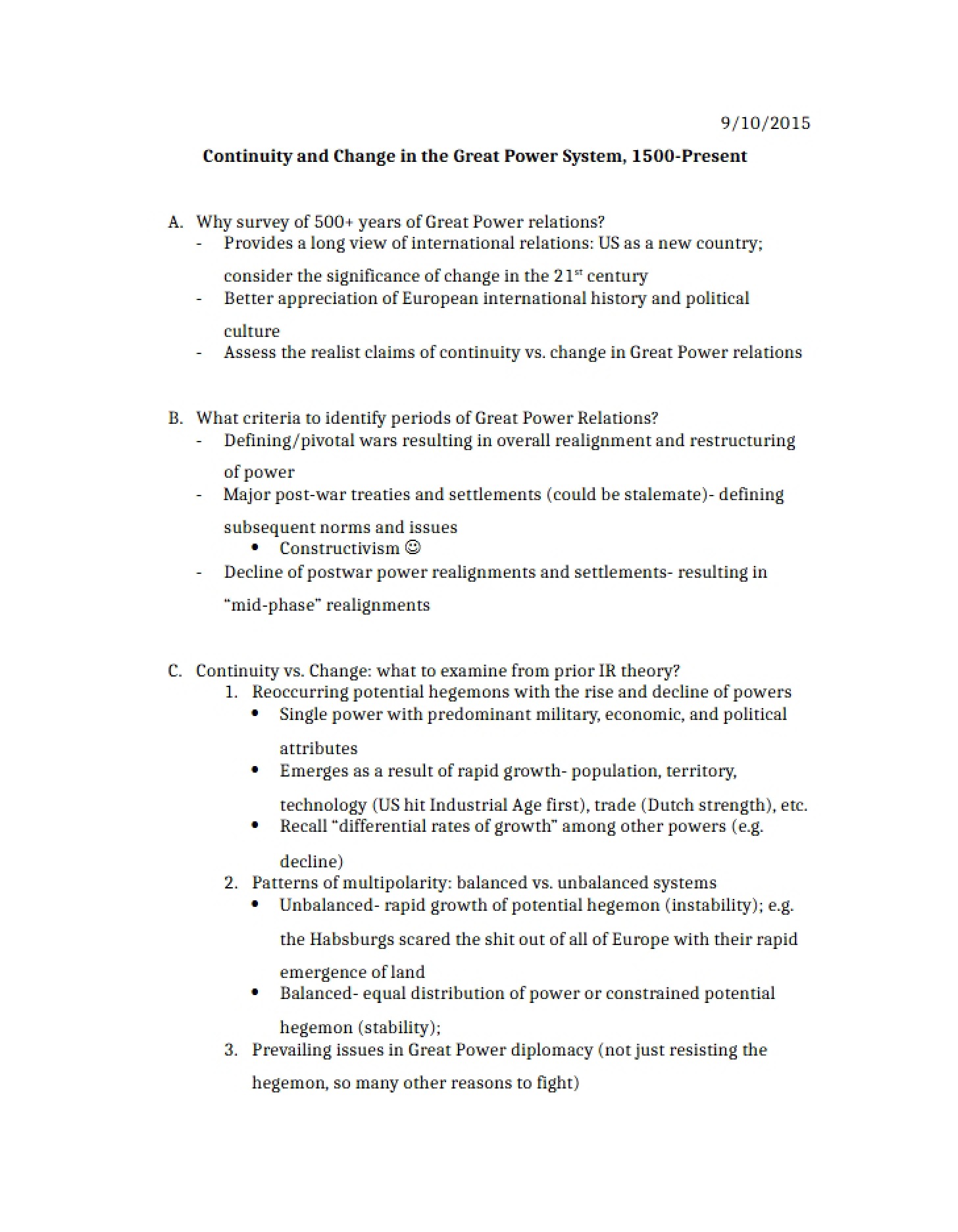 Lecture Notes Sept 10, 2015 (Part 2)