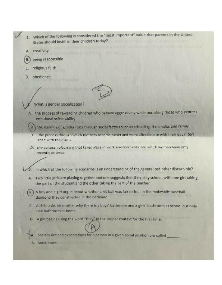 Midterm Exam Questions for Sociology