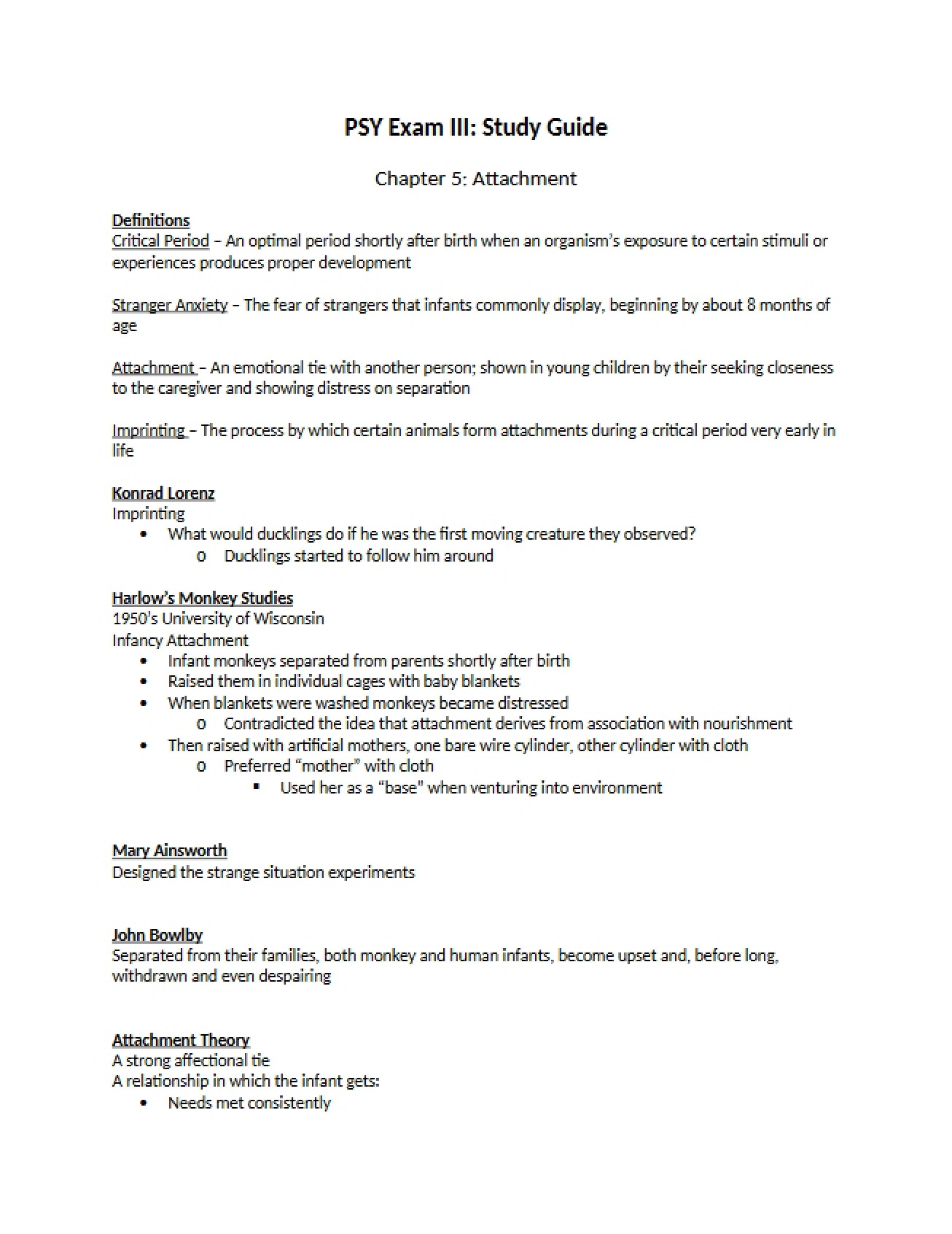 Attachment - Chapter Five