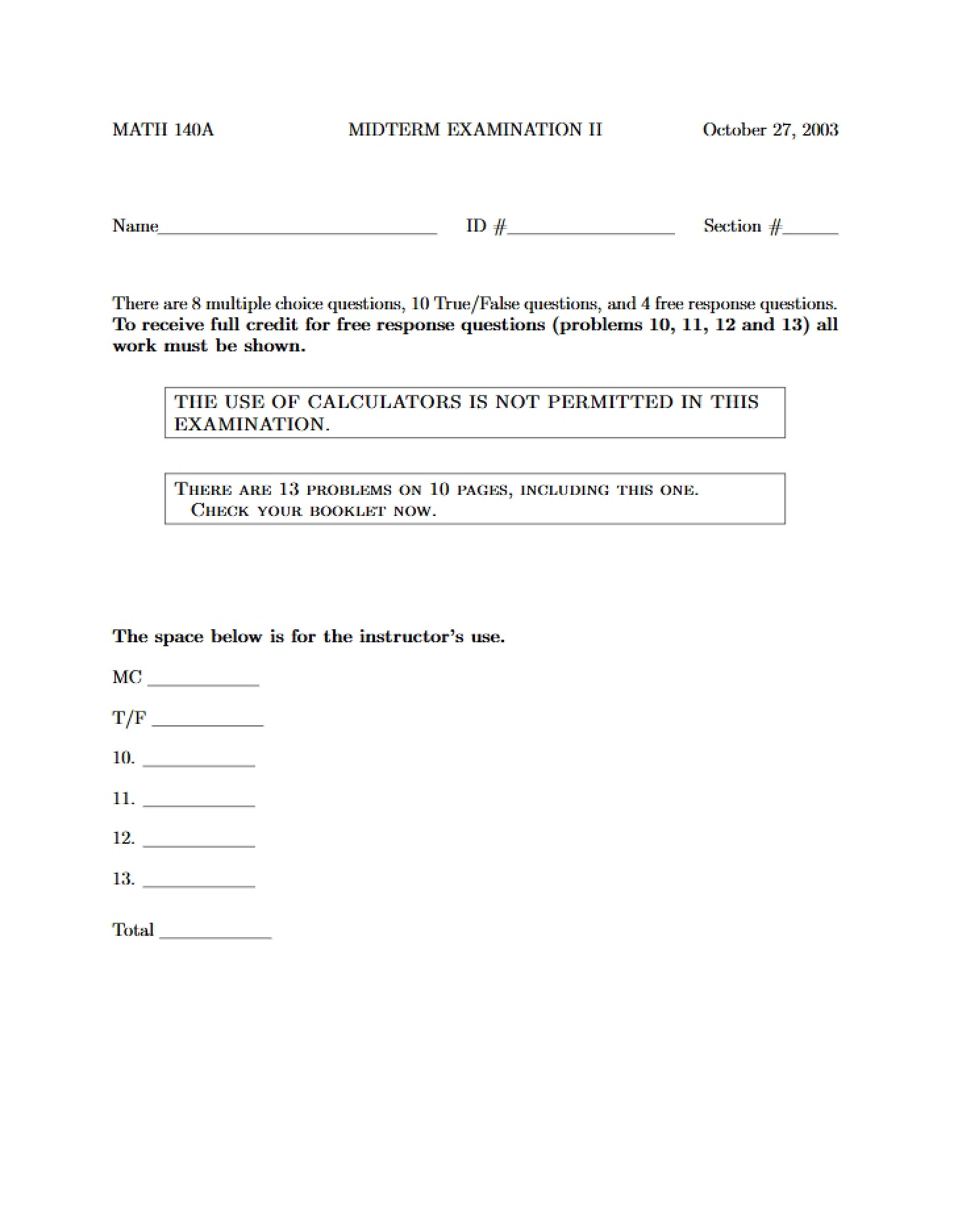 Second Midterm Assessment