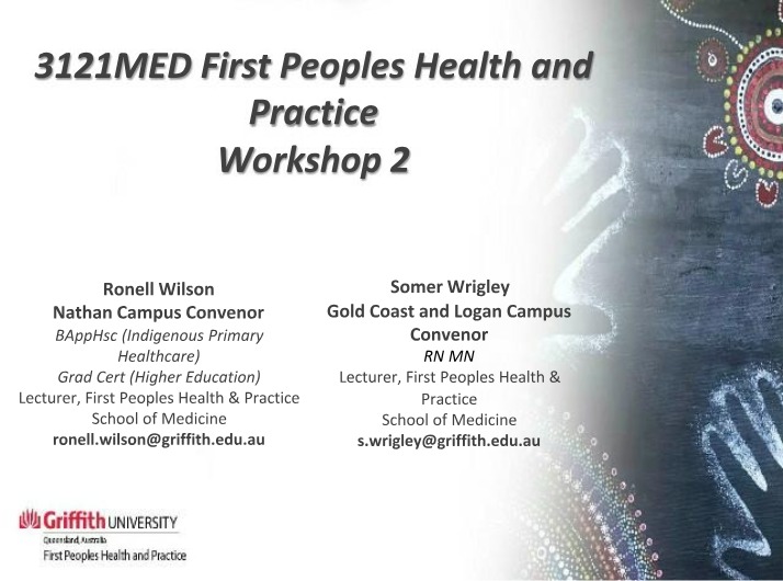 First Peoples Health and Practice - Workshop 2