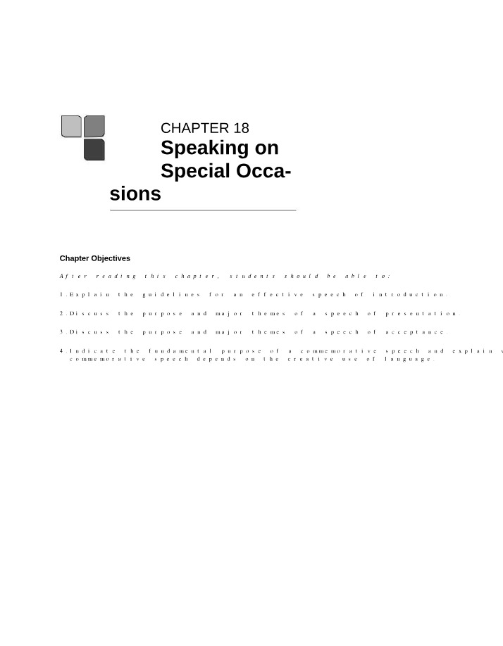 Chapter 18 Activities, Exercises, and Outline