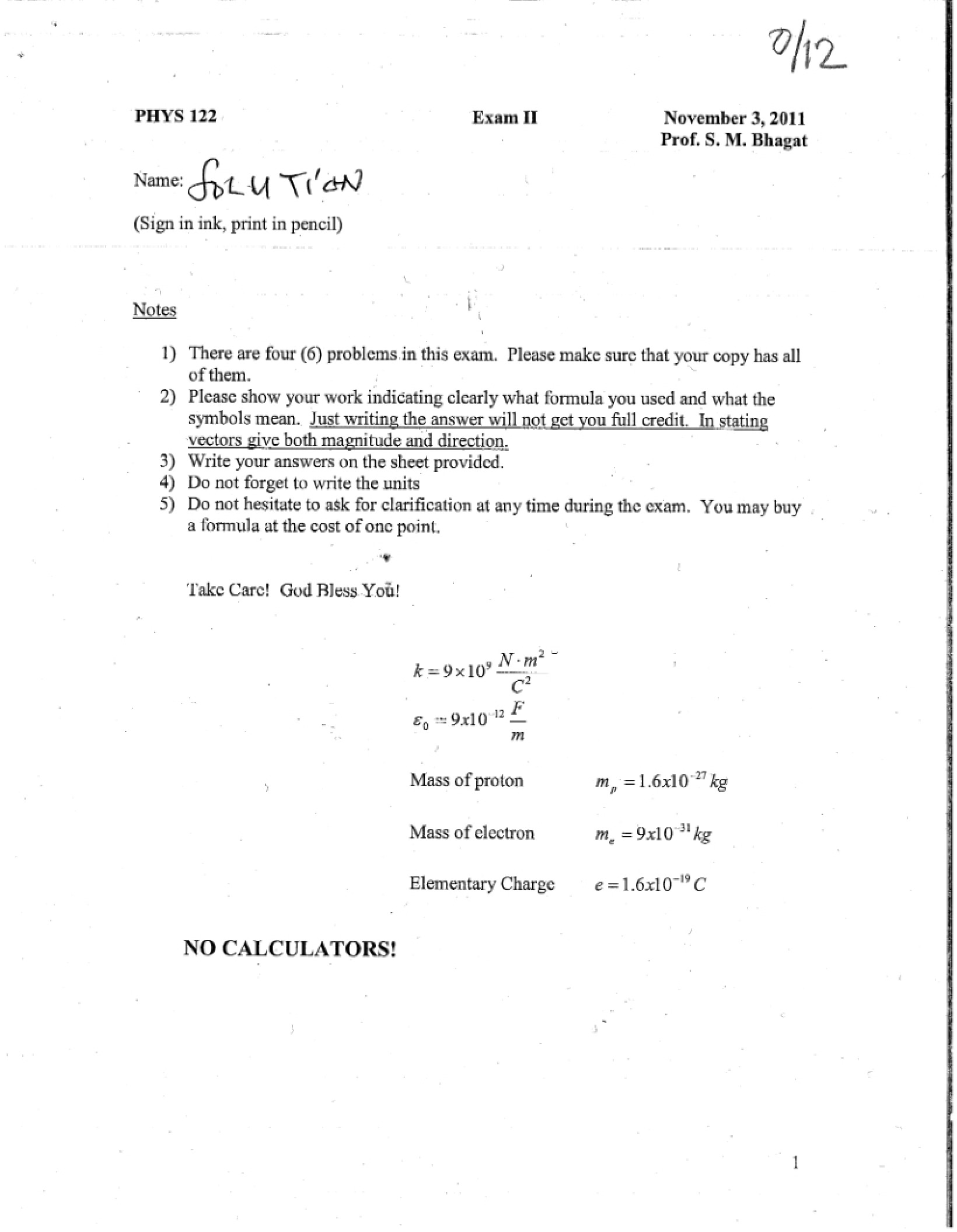 Second Examination