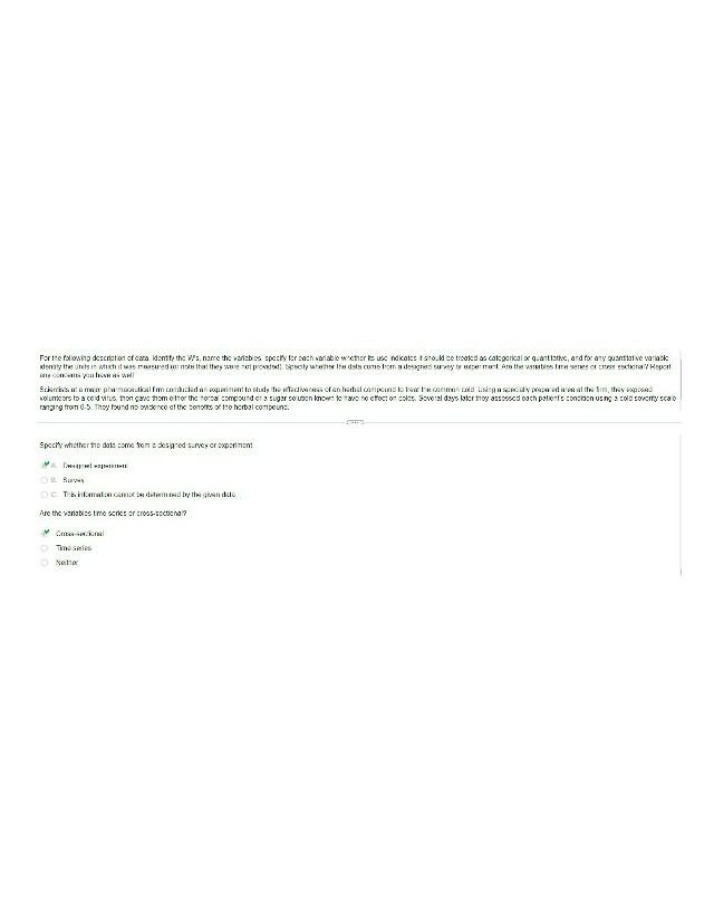 Wk 1 Ch 1 Q10 - Herbal Compound Common Cold Study