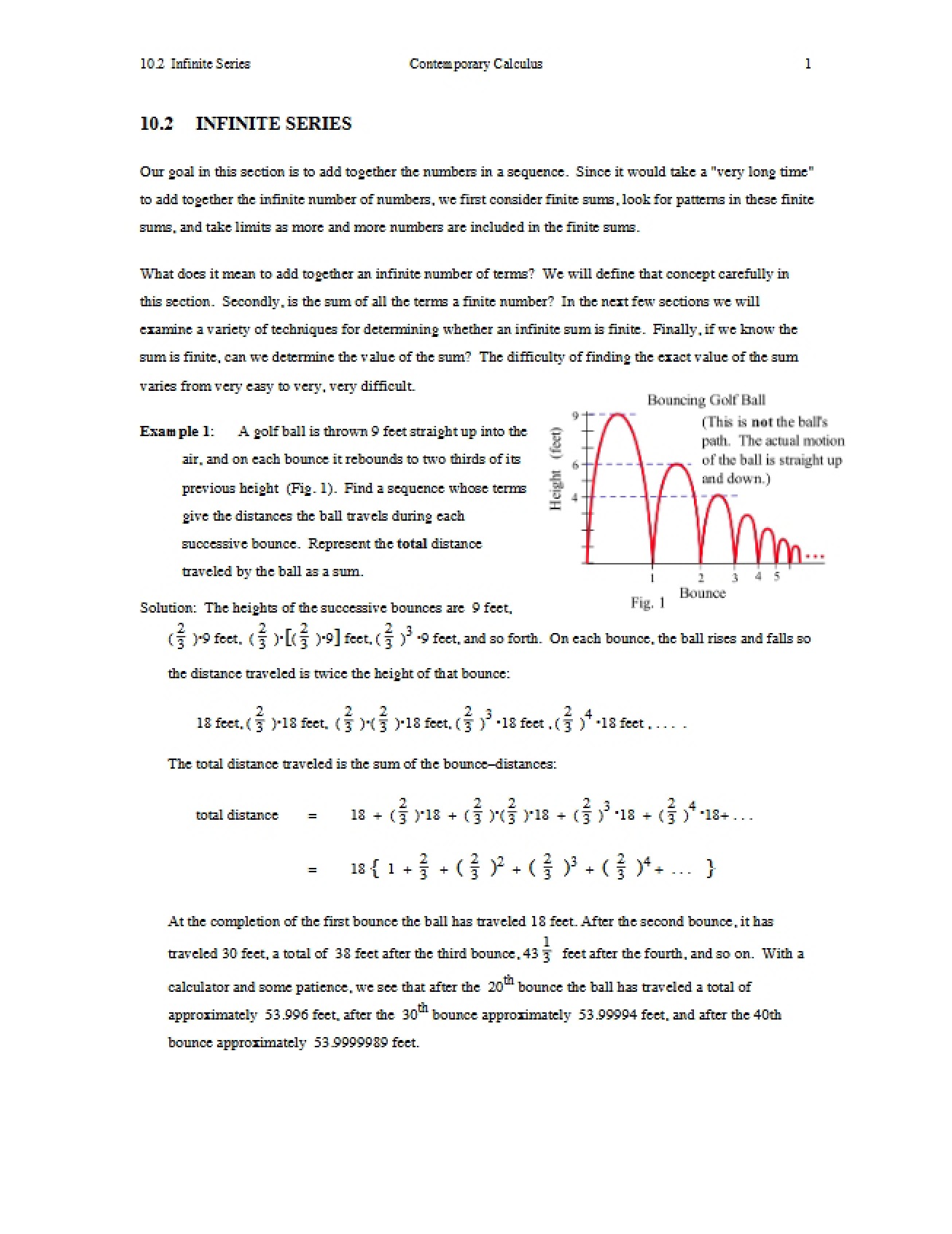 Series of Infinite Length