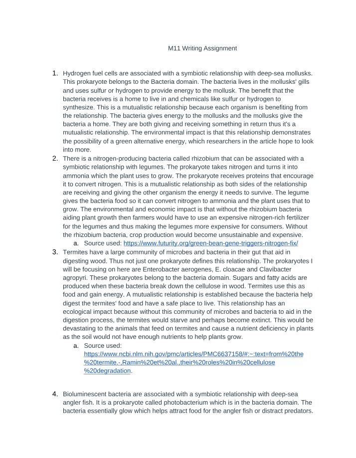 Writing Assignment 11