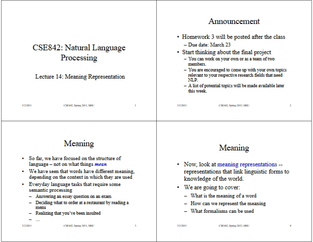 Natural Language Analysis