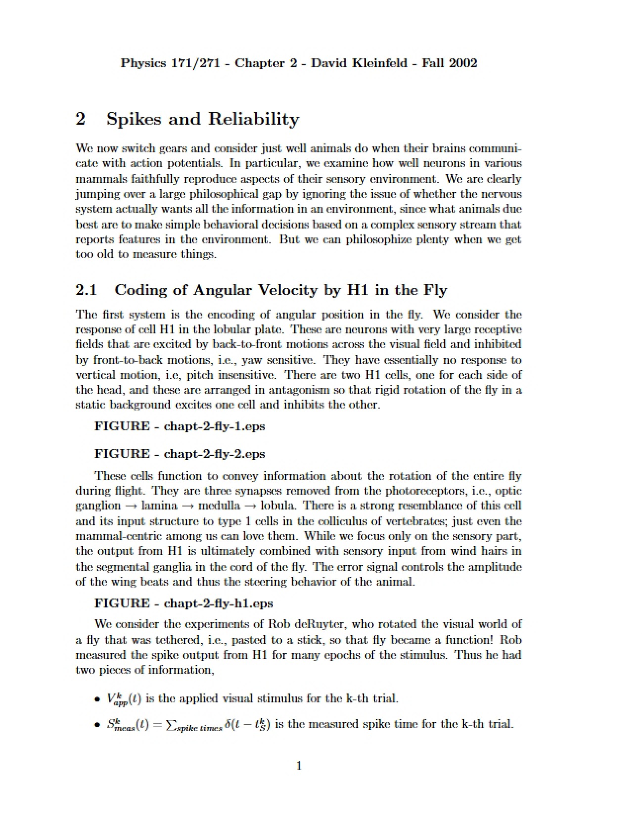 Biophysics Chapter Two Analysis