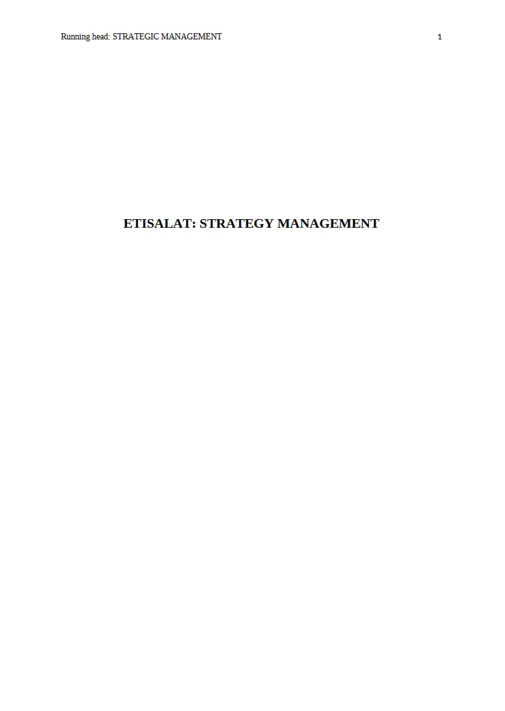 Management Strategy