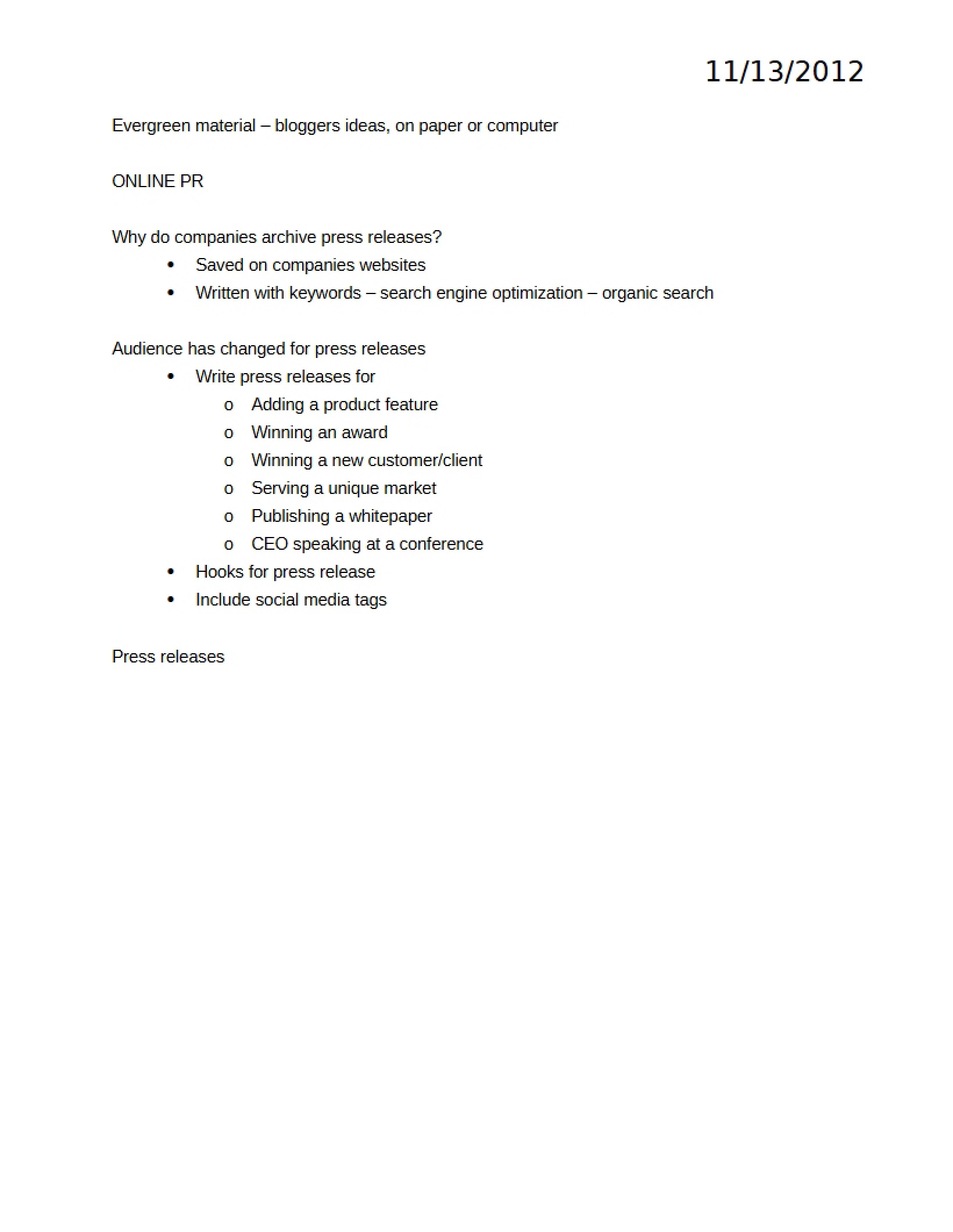 Electronic Marketing Notes