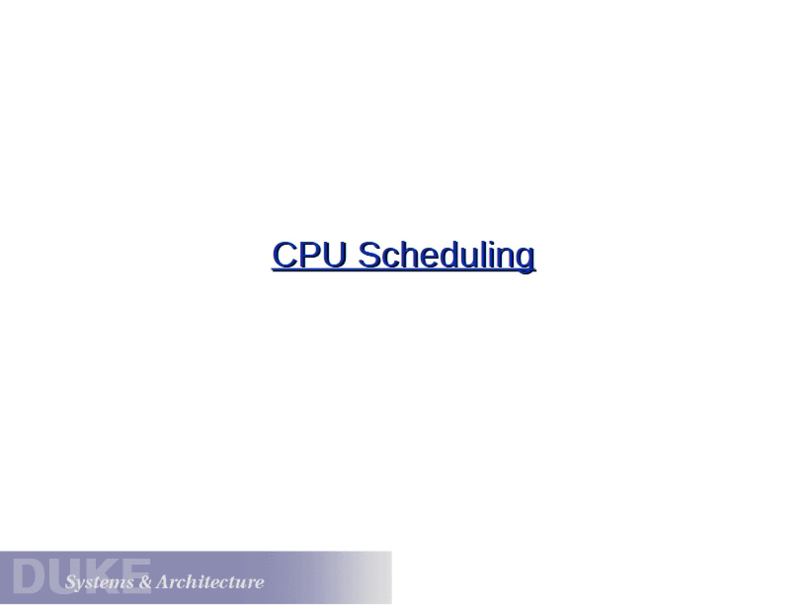 Scheduling the CPU