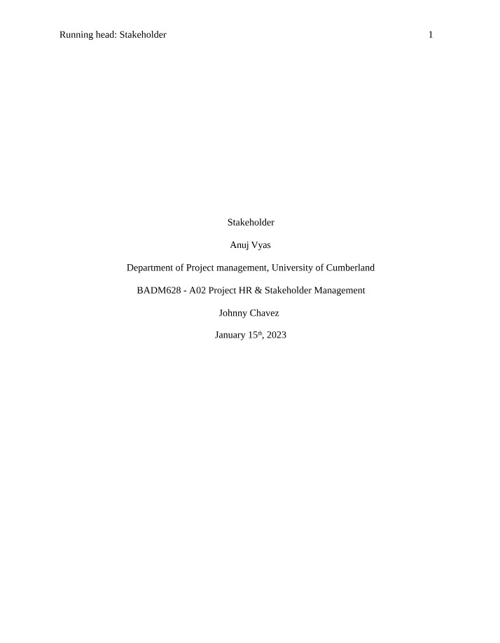 Managing Stakeholders for Project Success